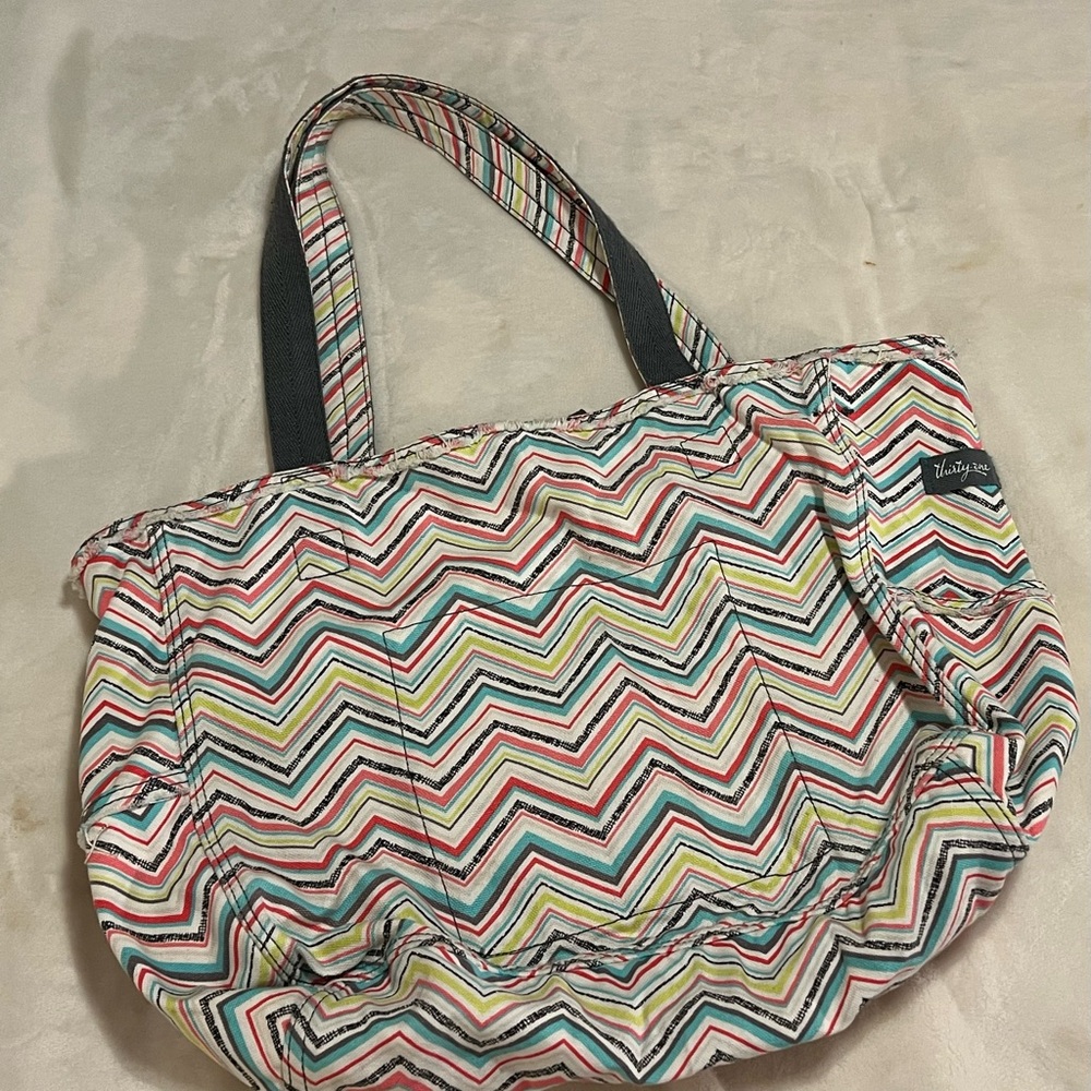 Thirty-One Chevron Retro Metro Tote Bag - Multicolor